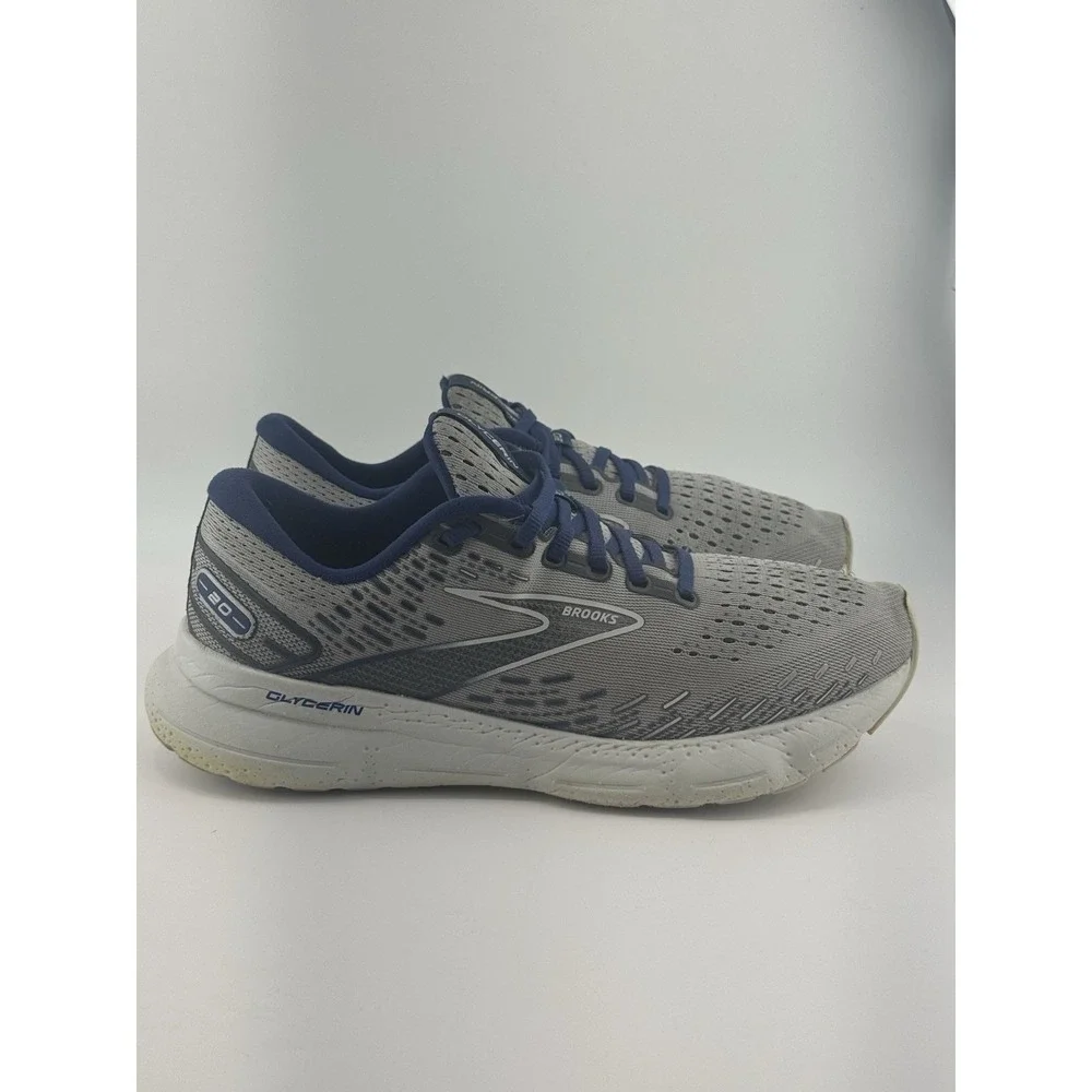 Brooks Glycerin 20 Shoes Mens Size 9 D Gray Running Comfort Walking Sneakers